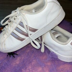 Size 11, Adidas cloud foam rose gold